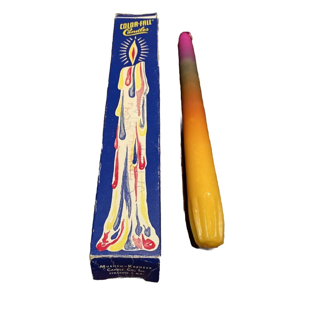 Color-Fall Wax Candle (1) Color Changing Muench-Kreuzer. Vintage, Original Box